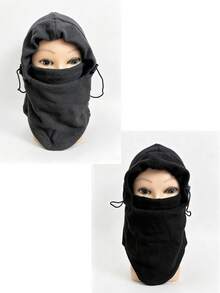1/2pcs Men's Ski Face Mask Hat,Solid Color Warm Drawstring Design Balaclava Cap For Women Men,Idear For Skiing Outdoor Sports Gift Daily - Multicolor - View 13