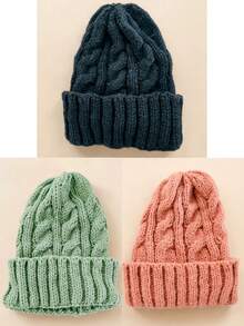 Unisex Solid Color Street Style Distressed Knit Beanie Hat, Warm Outdoor Fashion Couple/Student Knitted Cap, Suitable For Daily Wear, Autumn/Winter - Multicolor - View 16