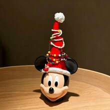 Disney 1pc Mickey Creative Classic Cute Christmas Hat Mouse Head Stitch Jewelry Holder, Watch & Bead Display Rack, Home Birthday Decor, Christmas Decoration, Home Storage - Animal - View 4