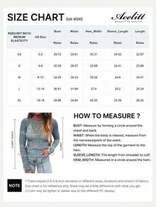 Atasan Wanita Motif Bunga Gaya Liburan, Transparan, Pas Badan, Lengan Panjang, Kerah Berkerut, Warna Biru Kasual, Cocok untuk Liburan di Musim Gugur - Biru - View 3