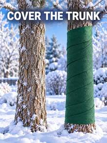 Winter Plant Protection Tree Trunk Wrap, Green Tree Wrap Roll, Frost And Cold Protection, Suitable For Young Trees, Shrubs, Fruit Trees, Seedlings And Garden Landscape Bark Covering Insulation Wrapping - A - View 3