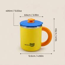 304 Stainless Steel Coffee Mug With Lid, Double Wall Travel Mug With Handle, Matte Color Block Cup, School Student Office Milk Water Cups - Multicolor - View 11