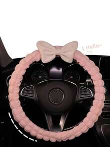 1PC Cute Style Car Steering Wheel Cover Interior Bow Decor Non-Slip Anti-Freeze Grip - Multicolor - View 16