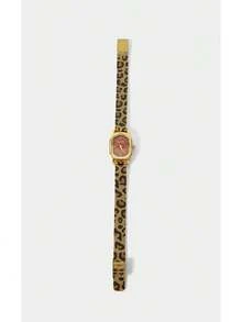Noxbound 1pc Oval Vintage Style Gold Bamboo Strap Quartz Women's Watch, Elegant And Exquisite - Gold - View 4