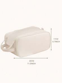 1pc Double Zipper Makeup Bag, Highly Attractive Large Capacity Portable Premium Style, Suitable For Business Travel, Can Store Makeup Brushes, Toiletries, Storage Bag - Multicolor - View 5