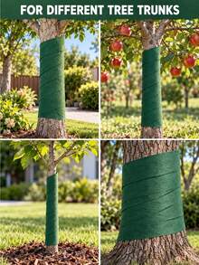 Winter Plant Protection Tree Trunk Wrap, Green Tree Wrap Roll, Frost And Cold Protection, Suitable For Young Trees, Shrubs, Fruit Trees, Seedlings And Garden Landscape Bark Covering Insulation Wrapping - A - View 6