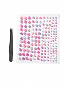 1pc Autumn Winter Christmas New Colorful Mermaid Pearl Rhinestone Face Stickers, Suitable For Facial Decoration And Makeup, Create Vibrant Beautiful Y2K Gothic Style Facial Look - Multicolor - View 7