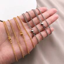 1 sợi dây chuyền trơn dạng xích xoắn dây thừng bằng đồng màu vàng, kiểu thanh mảnh, dùng làm đế dây chuyền DIY và phụ kiện làm trang sức thủ công - Nhiều màu - Xem 3