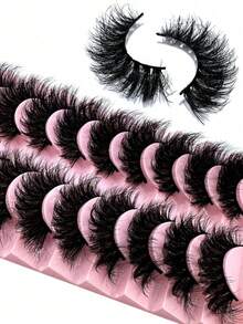 7 Pairs Luxury 5D Faux Mink Long Lasting Natural Dramatic Curl Eyelash Extensions - Thick, Full, Sweet 3D False Eyelashes For Glamorous Look - Reusable & Easy To Apply - Black - View 7