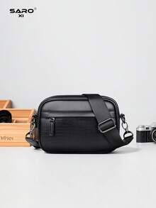 Men's Fashion Casual Crossbody Bag, Large Capacity, Youth Gift, Street Style, Horizontal Design, New Arrival - Black - View 2