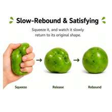 1Pc Green Slushy Ball Squeeze Toy Slow Rebound Soft Calming Fidget For Adults Teens Office Home Party Christmas Birthday Gift Random Style - Multicolor - View 7