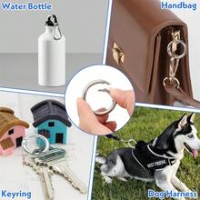 25/20/10/1pc 1.26 Inch (32mm) Spring Loaded O-Ring, Metal Key Ring And Round Clip, Suitable For Replacing Wallet Rings, Key Rings, Key Lanyards, Car Keychains, Pet Collars, Handmade Jewelry - Multicolor - View 9