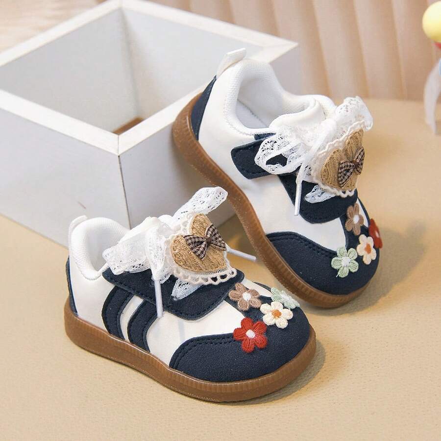 Heart Baby Infant Toddler Shoes, Baby Girl Vintage Patchwork Walking Shoes, High-Value Design - Teal Blue - View 1