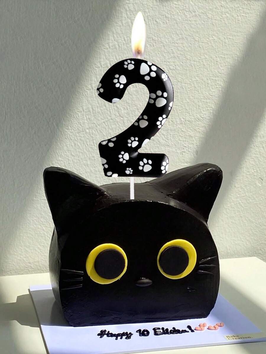 Black Cat Paw, Dog Paw, Number 0-9 Pet Themed Birthday, Anniversary ...