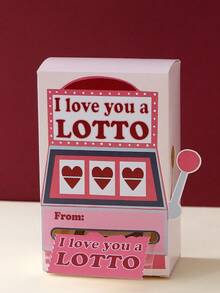 Valentine's Day Money Pull Gift Box, Printed With 3 Red Hearts And "I Love You A LOTTO" Text, Multi-Component Paper Party Gift, Romantic Wedding Decor, Unique Couple Gift For Girlfriend, Packaging Box, Wedding Gift, Guest Wedding Gift - View 14