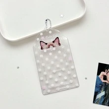 Monvkaka, Transparent Polka Dot Animal, 3 Inch PVC Card Sleeve, Fan, Card Protection, Random Card Storage, Card Holder, Idol Photo Sleeve, Card Scratch-Resistant, Collection Display, Birthday Gift, Holiday Gift, Offline Support, Student, Anime Accessory - A - View 5