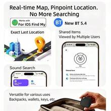 Getpower 1PC Compatible With Apple Find My App Smart Tag, Precise Positioning, Replaceable Battery, Item Locator Smart Tracker For Keys, Bag, Luggage And More - Black - View 4
