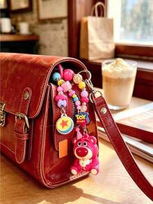 MINISO Disney Pixar Toy Story Lotso Beaded Bag Charm With Colorful Bead Strap, Star & Character Pendants For Handbag Backpack, Birthday Christmas Gift - Style 1 - View 6
