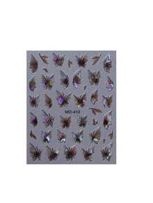 1pc Autumn New Black Holographic Butterfly Face Sticker, Colorful Butterfly Wings Embellished Black Butterfly, Dark Mysterious Atmosphere, Suitable For Creating Dark Gothic Y2K Punk Decorative Makeup - Multicolor - View 4