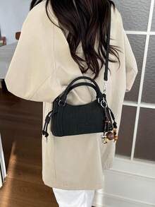 2026 Autumn Premium Texture Personalized Fashion Design Woven Pattern Highly Attractive Casual Handbag Crossbody Bag - Black - View 4
