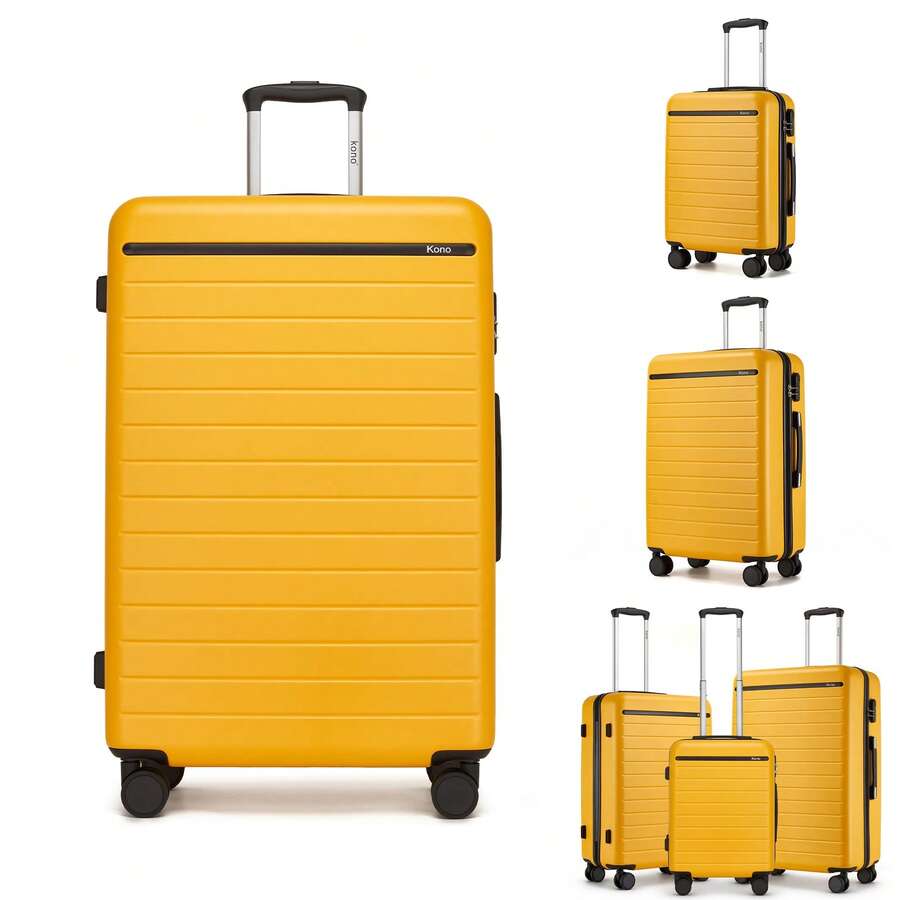 Suitcase Cabin Size Carry On 20 24 28 Inch 3 Piece Set Hard Shell Lightweight Spinner Wheels Combination Lock Telescopic Handle Travel Luggage