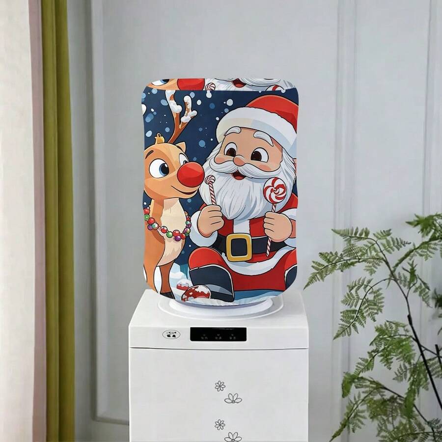 1 Christmas-Patterned Water Dispenser Bucket Cover, Dust-Proof Decorative Cover, Water Bucket Distributor Cover, Water Bucket Lid, Household Dust-Proof Cover, Reusable - Full Coverage - View 1