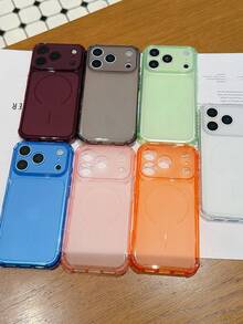 極簡霧面半透明手機殼，相容 iPhone 17 Pro Max 17 Pro 17 16 Pro Max 16 Pro 16 15 Pro Max 15 Pro 15 14 Pro Max 14 Pro 14，馬卡龍色霧面透明背蓋 - 天藍色 - 查看 7