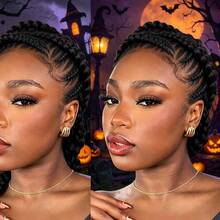 Premium Full Lace Woven Wig, Unique Underground Style Hairstyle. Fashion New Arrival, Suitable For Everyone To Wear. Halloween - Black - View 2