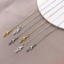 1 buah Rantai Kalung Kosong Berbentuk Gelombang Segi Empat dari Kuningan, Rantai Tautan Berkilau Halus dan Berpilin untuk Pembuatan Perhiasan DIY, Aksesori Kerajinan Dasar Rantai Kalung - MultiWarna - View 2