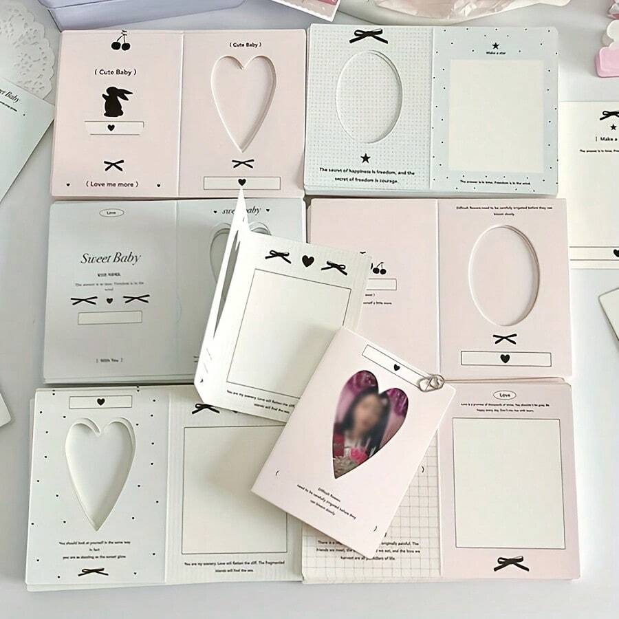 30pcs Mini Hollow Folded Greeting Cards, Message Cards, Couple Postcard Cards, Decorative Folded DIY Message Cards, Gift Decoration Cards, Folded Greeting Cards, Holiday Greetings, Postcard Thank You Cards, Birthday Party Invitations, Greeting Words, Holiday Universal Cards - C - View 1