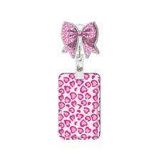 1pc Leopard Print Bow Retractable Badge Holder, Stretchable ID Card Holder, Suitable For Nurses, Doctors, Teachers, Volunteers, Office Workers, Christmas, Valentine's Day - A - View 4