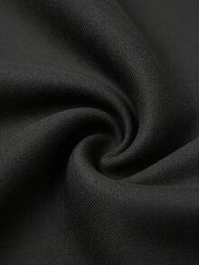 Plus Size Fashion Elegant Solid Color Minimalist Women's Skirt With Back Center Zipper, Lining And Safety Shorts, Skirt - Black - View 9