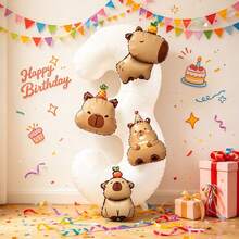 Capybara Balloon Set, Includes Number Foil Balloons, Capybara Foil Balloons, Suitable As Surprise Gift For Kids, For Decorating Healing Style Birthday Party And Other Occasions - View 20