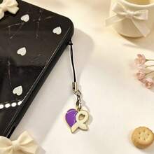 1pc Half Heart-Shaped Ribbon Charm, Suitable For Women's Bags Or Phones, Can Be Used As An Accessory - Multicolor - View 9