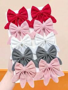 10/6/2pcs/Set Rhinestone Bow Hair Clips, Delicate Sequin Decor, Shiny And Eye-Catching. Large Size Design, Easily Become The Focus Of Your Look - Suitable For Girls And Women, Whether Sweet Or Elegant Style, Can Perfectly Match, Adding Unique Charm To Your Hairstyle! - Randomly Distributed,Travel,Birthday - Multicolor - View 15
