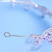 1 Queen Crown And Tiaras Princess Crown, Suitable For Women And Girls, Crystal Headband, Suitable For Bridal Princesses, For Weddings And Parties. - 4225 Silver Purple - View 5
