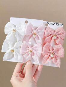 12pcs/Set Baby Girl Multi-Color Rhinestone Pearl Pendant Swallowtail Bow Hair Clips Alligator Hair Clips With Rhinestone Daisy Flower Hair Accessories Side Clips For Daily Use - Multicolor - View 6