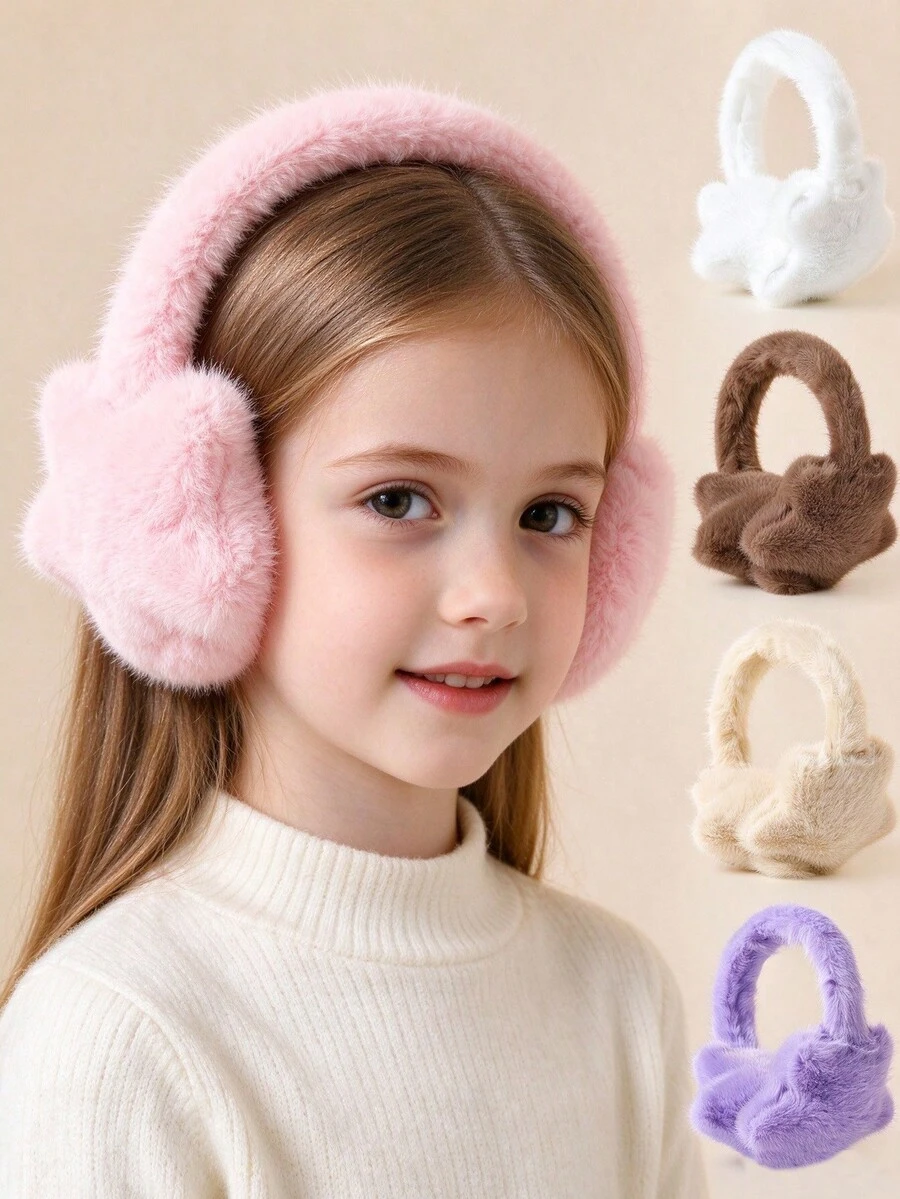 Solid-Color, Adjustable, Plush Warm Earmuffs-Perfect For Staying Warm Outdoors In Winter. - Multicolor - View 1