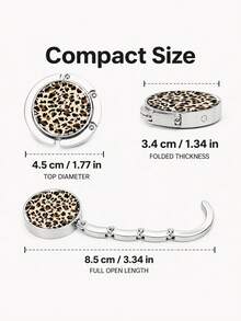 Foldable Purse Hook For Table Leopard Print Purse Holder For Women Handbag Hanger Portable Bag Holder Bag Hooks For Travel Party Home Wallet Handbag Storage And Organizer Home Bedroom Room Decor Bathroom Accessories Kitchen Decorations - Multicolor - View 7