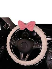 1PC Cute Style Car Steering Wheel Cover Interior Bow Decor Non-Slip Anti-Freeze Grip - Multicolor - View 15