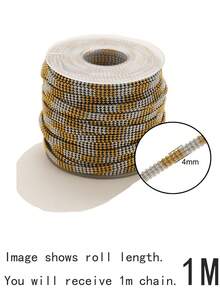 1M Two‑Tone Gold Silver Stainless Steel Chain, Tarnish Resistant Bulk Link Chain, Ins Style DIY Necklace Bracelet Jewelry Making Findings Supplies - Stainless Steel Chain - View 9