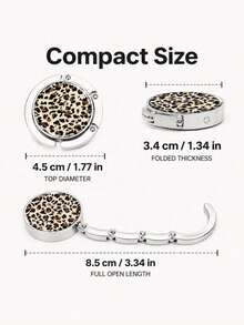 Foldable Purse Hook For Table Leopard Print Purse Holder For Women Handbag Hanger Portable Bag Holder Bag Hooks For Travel Party Home Wallet Handbag Storage And Organizer Home Bedroom Room Decor Bathroom Accessories Kitchen Decorations - Multicolor - View 6