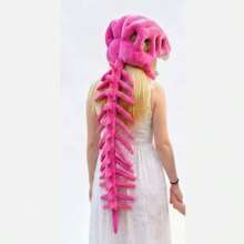 1pc Dinosaur Costume Set, Realistic Dinosaur Skeleton Design, Plush Spine & Skull Headband, Non-Electric, Perfect Gift - Multicolor - View 18