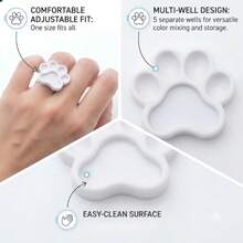 1 Set Mini Cat Paw Palette (1 Cat Paw Palette And 2 Different Size Rings) - Creative Painting Palette, Perfect For Model Painting Enthusiasts And Artists, Convenient For Indoor And Outdoor Use - A - View 7