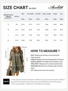 Acelitt Women's Jungle Green Quarter Zip Collar 3/4 Sleeve Textured Mini Knit Dress, Autumn Elegant - Green - View 3
