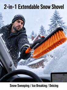 Multifunctional Car Snow Shovel – Heavy-Duty PP Material Non-Electric Scraper | Front Position Deicing Tool With Ergonomic Handle (Winter 2025-2026 Upgraded) - Multiple Styles - View 1