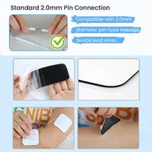 TENS Machine Electrodes, Premium Reusable Self-Adhesive Electrode Pads, Suitable For TENS EMS Muscle Stimulation, Compatible With TENS Machine, 2.0mm Pin Connector Lead Pads - Multicolor - View 9