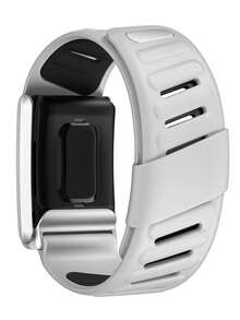 1PC Soft Touch Silicone Replacement Wristband, Unisex Adjustable Sports Bracelet Strap, Compatible With WHOO P 5.0/MG, Dual-Color Design, Waterproof, Sweat-Resistant, Breathable And Durable, ECG Model Universal Fitness Tracker Accessory - Light Gray - View 11