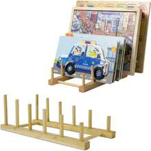 2 Packs Wooden Puzzle Rack, Puzzle Storage Organizer With 5 Sections - A - View 2