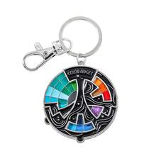 1pc Metal Enamel Colorful Rotating Spinner Keychain, Backpack Pendant Gift - Multicolor - View 5